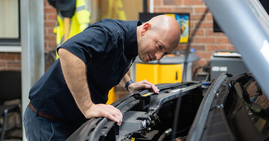 Antony Procter inspects vehicle MOT Training North Wales